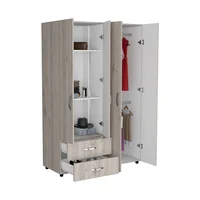 Closet Ankora Basic 180x120x47cm Rta Gris Blanco