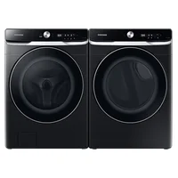Samsung Lavadora Samsung 25 kg Carga Frontal Panel Multicontrol Negra + Secadora Samsung Carga Frontal Multisteam Negra 24 kg