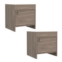 Set X2 Mesa de Noche Armonía 1 Cajón 40x42x35cm Café Just Home Collection