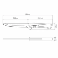 Cuchillo Deshuesar 6" Acero Inoxidable Tramontina Churrasco Black