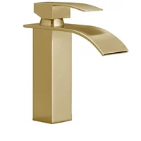 Grifería Monocontrol Lavamanos Baja Cascada Cuello Curvo Bronce Consumo 8.3 l/min