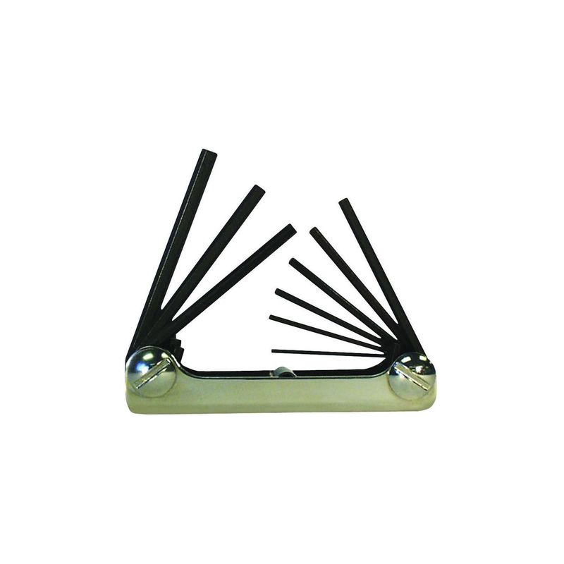 SATA ST09122SJ Juego De Llaves Hexagonales Plegables SAE 9 Piezas, 5/64" A 1/4", Acero Aleación Y Mango Bicomponente