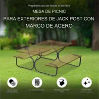Juego de Armazón para Mesa de Picnic Alta Resistencia Negro (No Incluye las tablas)