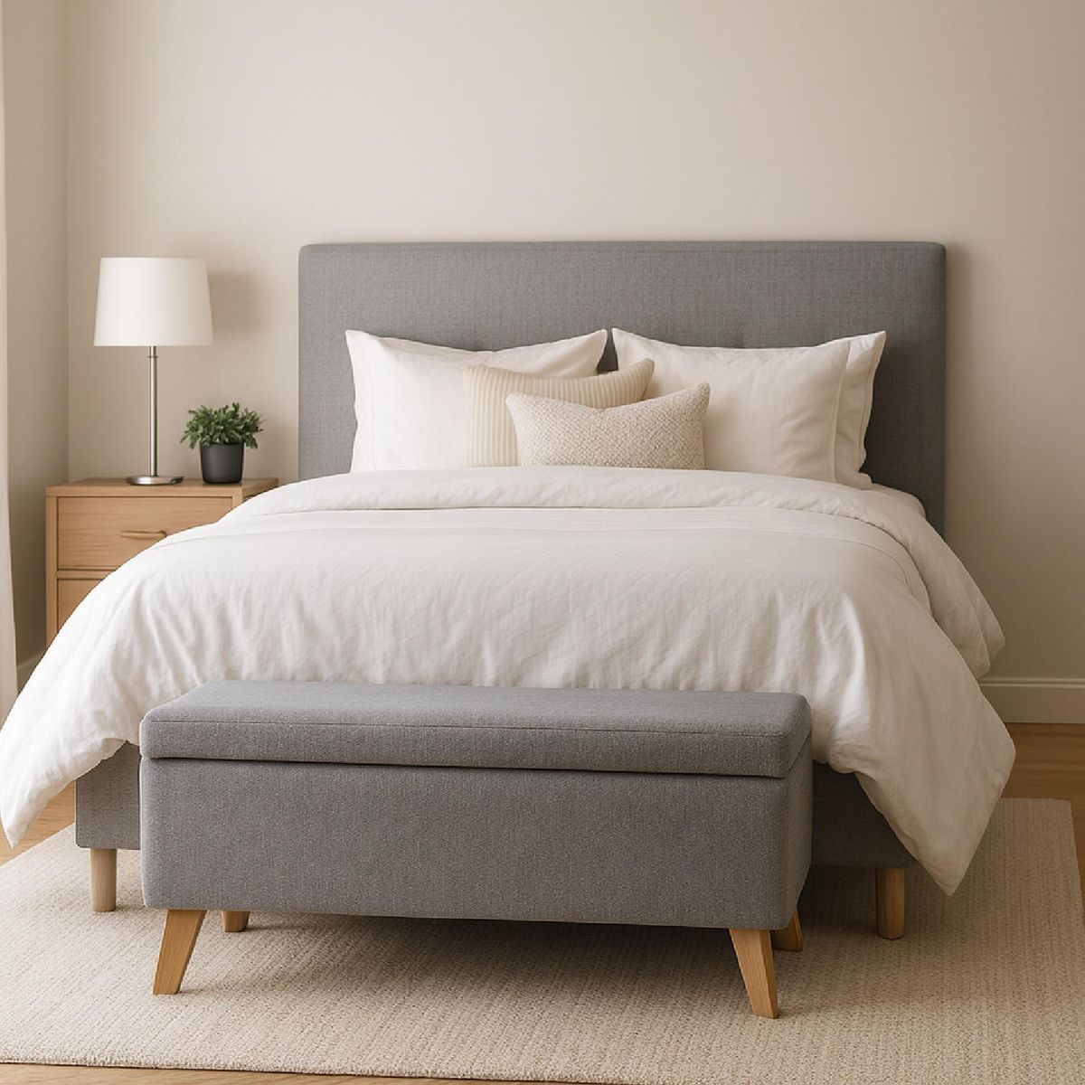 DKO DESIGN SAS - Puff baul gris falcon 46x82x42cm gris