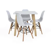 Set Comedor 4 puestos Lyon Banfield 76x76x76 Blanco