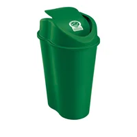 Caneca Plástica Style 10L Verde Orgánico Con Tapa Vaiven