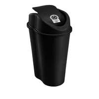 Caneca Plástica Style 10L Negro No Aprovechable Con Tapa Vaiven