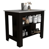 Mueble Auxiliar De Cocina Cala Ibiza Y Wengue 103 Cm Con Entrepaños