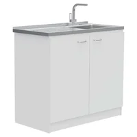 Mueble Inferior Derecha Nápoles Blanco 100 Cm Con Mesón