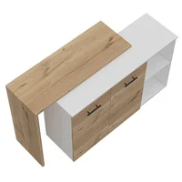 Barra De Cocina Sicilia Blanco Y Duna 150 Cm Con Dos Puertas