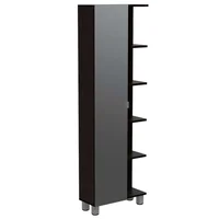Mueble Esquinero Urano Wengue 52 Cm Con Espejo Y Entrepaños