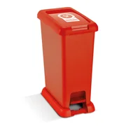 Caneca Plástica 35L Rojo Riesgo Biológico Con Pedal