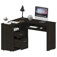 Escritorio en L Mix Wengue 120cm con Dos Cajones