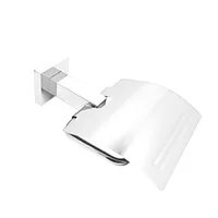 Portarollo Base Cuadrada Metal Inoxidable Cromo Brillante