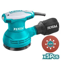 Lijadora Roto Orbital 5 Pulgadas Eléctrica 320 W 1400 RPM Uso Rudo Industrial Total + 5 Lijas