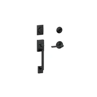 Manija de Puerta Schlage con Cerradura Mecánica y Acabado Negro Mate
