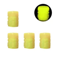 Tapa Válvula Fosforescente Fluorescente Efecto Luz Carro X4 Amarillo