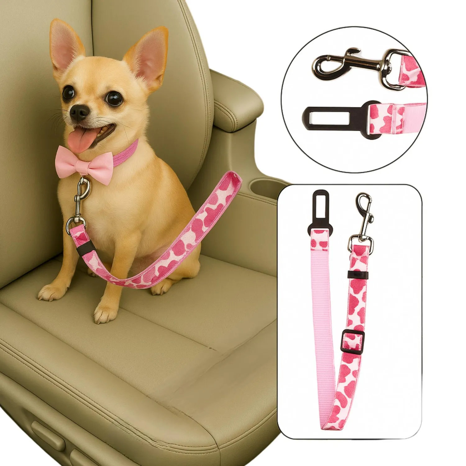 Correa Para Perro De Seguridad Rosado