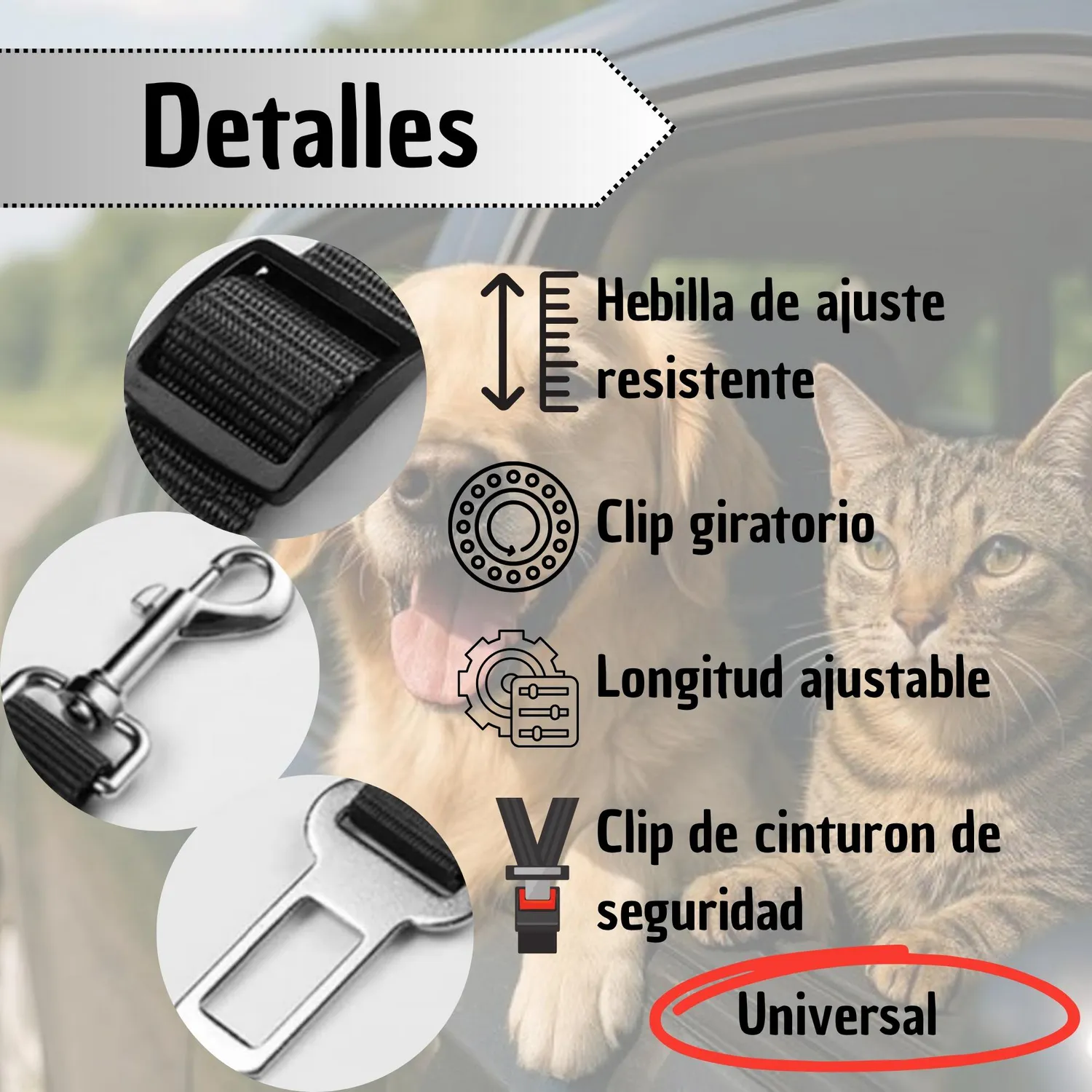 Correa Para Perro De Seguridad Rosado 4