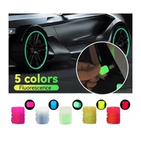 Tapa Válvula Fosforescente Fluorescente Efecto Luz Carro X2 Verde