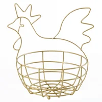 Canasta Huevos Gallina Pintado Dorado