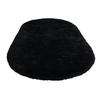 Tapete Pie Doble Cama Ovalado - Negro
