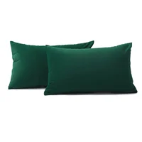 Kit X2 Funda para Cojín Almohada Tela 70x50 - Verde Esmeralda
