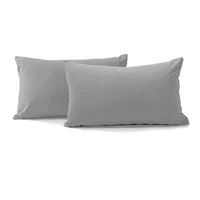 Kit X2 Funda para Cojín Almohada Tela 70x50 - Gris Plata