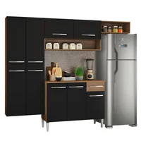 Madesa Cocina Integral Emilly Fit 2.30 Metros - Marrón/Negro