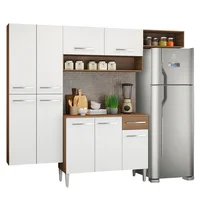 Madesa Cocina Integral Emilly Fit 2.30 Metros - Marrón/Blanco