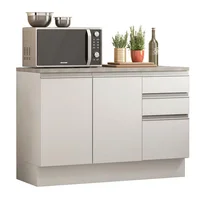 Mueble de Cocina Bajo Glamy 1.20 m 2 Puertas 3 Cajones con Encimera Blanco