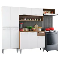 Cocina Integral Emilly Top 2.30 Metros - Marrón/Blanco