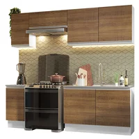 Cocina Integral Glamy 2.40 Metros - Blanco/Marrón 10