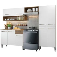 Cocina Integral Emilly Pop 2.30 Metros - Marrón/Blanco