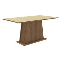 Mesa de Comedor Rectangular Tapa de Madera 5364 Marrón/crema