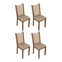 Set x4 Sillas 4291 Marrón/crema/beige