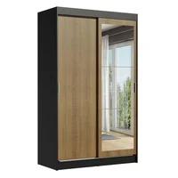 Closet Tokio 218X109X54 2 Puertas Espejo Negro Rustico