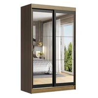 Closet Tokio 218X109X54 2 Puertas Espejo Marrón Negro