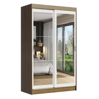 Closet Tokio 218X109X54 2 Puertas Espejo Marrón Blanco