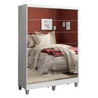 Closet Luke 183X120X53 2 Puertas  Espejos Blanco/Pies