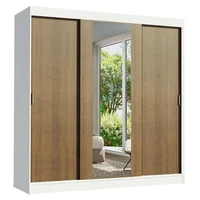 Closet Reno 205X180X54 3 Puertas Espejo Blanco Marrón