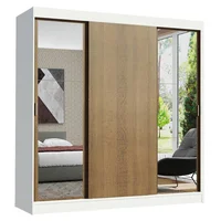 Closet Reno 205X180X54 3 Puertas 2 Espejos Blanco Marrón