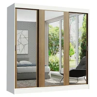 Closet Reno 205X180X54 3 Puertas  Espejo Blanco Marrón