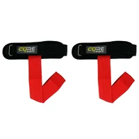 Lifting Strap Rojo Con Muñequera Rigida Core Sports