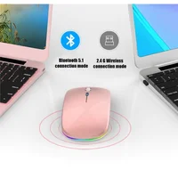 Perduoutlet Mouse Ratón Recargable Inalámbrico y Bluetooth Led Gaming