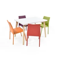Set Comedor 4 puestos Ginebra Yaren 76x110x76 Colores