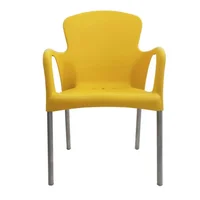 Silla Cafetería con Brazos Amarillo Set X 4 Unidades