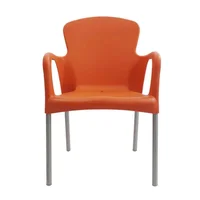 Silla Cafetería con Brazos Naranja Set X 4 Unidades