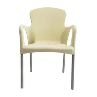 Silla Cafetería Eva con Brazos Beige Set X 4 Unidades