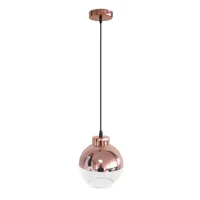 Lámpara Decorativa 1 Luz E27 Metal Cobre Vidrio Producto Certificado
